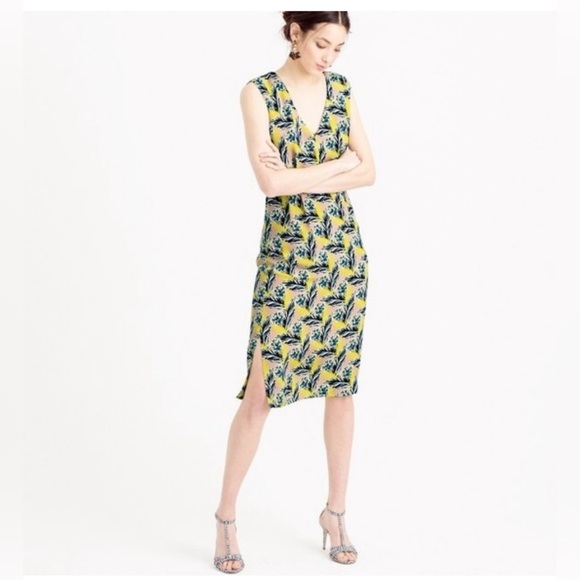 J. CREW Sleeveless Silk Dress in Spring Meadow Size 6 Petite - Picture 3 of 16